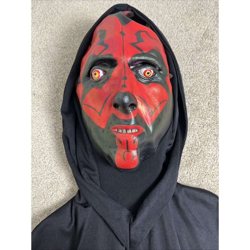 Lucasfilm Darth Maul Star‎ Wars Adult Halloween Costume Cape Attached Mask, Hood